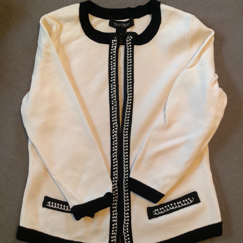 Black and white cardigan